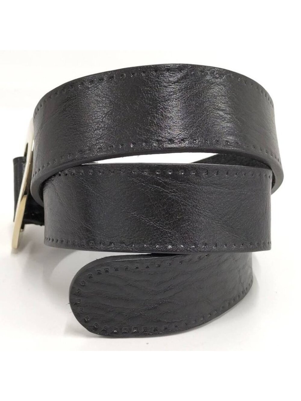 Gucci Holeless Belt Heart Buckle Leather Black - Picture 2 of 10